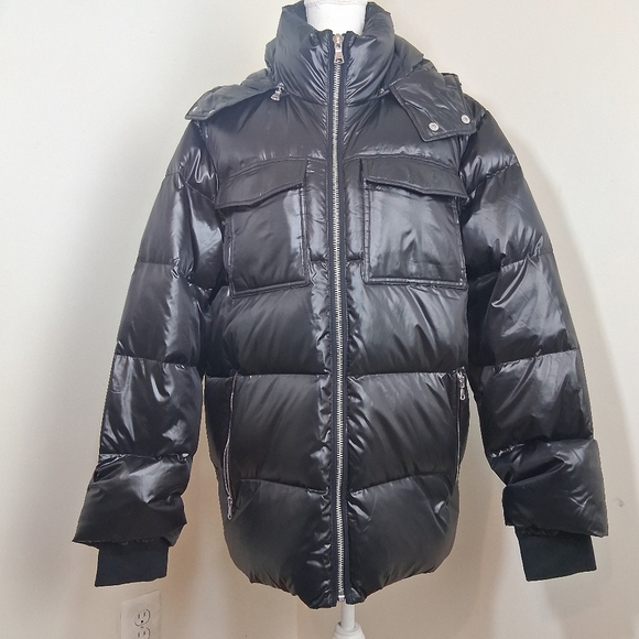 The Very Warm Hooded Down Filled Winter Coat in Black Size Large - Picture 11 of 11